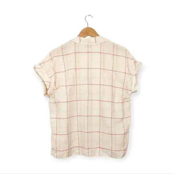 Madewell Fine Plaid Bedtime Button Pajama Top Size M - Picture 2 of 8